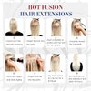 Sunny Black Flat Tips Hair Extensions Pre Bonded Flat Tip Hair Extensions Human Hair #1 Jet Black Hot Fusion Flat Tip Real Hair Extensions for Women 50g 18inch
