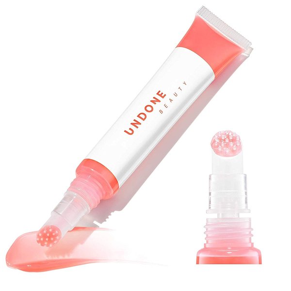 Undone Beauty Lip Life Moisturizing Sheer Balm Lip Tint with Exfoliating Tip for Gentle Dry Skin Removal and Colorless Non-Sticky Gloss - Natural Shea, Jojoba and Rose Hip for Smoothing - Clear