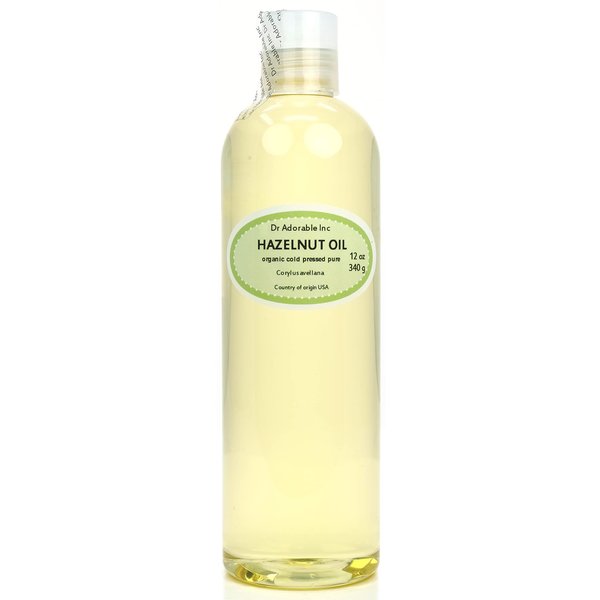Dr Adorable - 12 oz - Hazelnut Oil - 100% Pure Natural Organic Cold Expeller Pressed