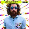 GloFX Diffraction Glasses | Hippie Style Metal Frames with Blue Mirror Lens | 3D Prism Rainbow Effect | Great Edm, Concert, Party, Music Festival and Rave Accessory