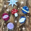 4Pcs Red Mushroom Star Acetate Hair Clips,Hair Side Clips Magic Ball Duckbill Clips Moon Barrettes Creative Eggplant Hairpins Hair Accessories for Women Hair Clips Hair Clips