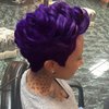 SiruKou Hair Short Curly Pixie Cut Wig Synthetic Hair Short Wigs For Black Women Dark Purple Short Wig Natural Curly Hairstyles For Women