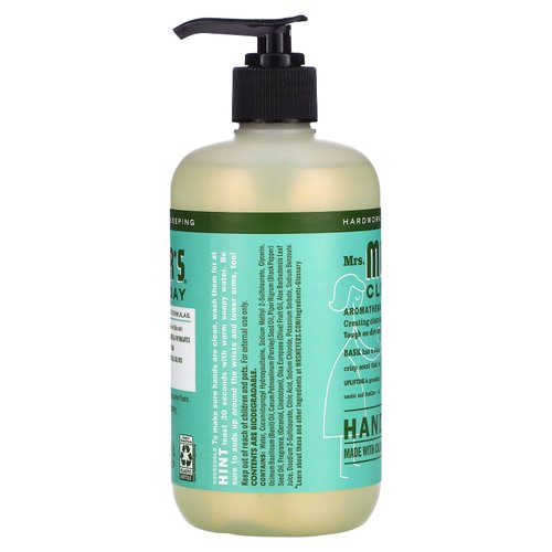 Mrs. Meyer's Clean Day's Liquid Hand Soap, Basil, 12.5 Fl Oz (Pack of 1)