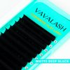 VAVALASH Cashmere Faux Mink Ellipse Flat Lashes 0.15 0.2mm C D Curl 6-17mm Soft Lightweight Classic Lash Extensions Matte Split Tip Natural Eyelash Extensions Professional Salon Use(0.2-CC-8-15mm)
