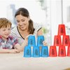 SEISSO Stack Cups, Stacking Cup Set Classic Stack Training Game Toys for Kids Boys Girls Stacking Cups (12 Pack Blue + 12 Pack Red)