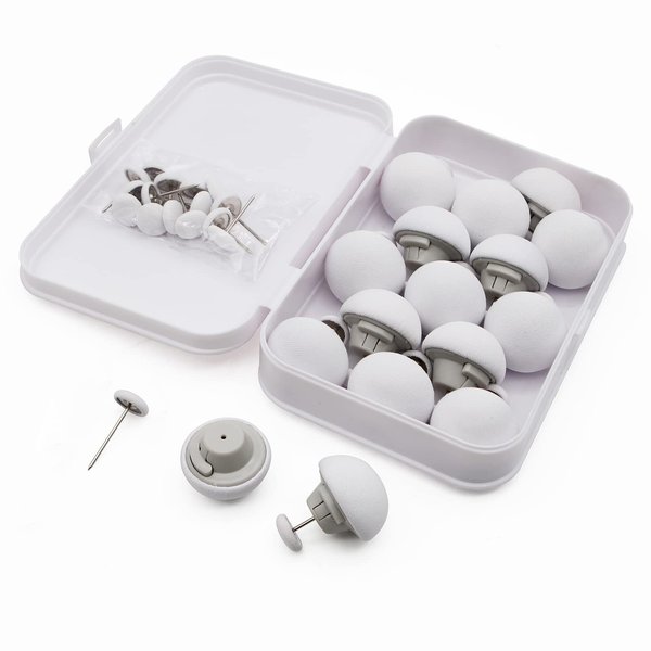 MQUPIN Duvet Pin Duvet Clips 16 Sets, Duvet Cover Pins Comforter Clips with Soft Fabric Material, Double Sided Pin Fasteners for Quilt, Cushions, Curtains - White