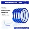 MEBMIK 4 Rolls 10mm x33m(108ft) Blue Heat Tape High Temperature Heat Resistant Tape Heat Transfer Tape for Heat Sublimation Press No Residue and Heat Transfer Vinyl
