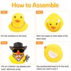 wonuu Car Rubber Duck Ornament Cool Car Accessories Duck Car Dashboard Decoration Special Prop Cowboy Hat Necklace, M416