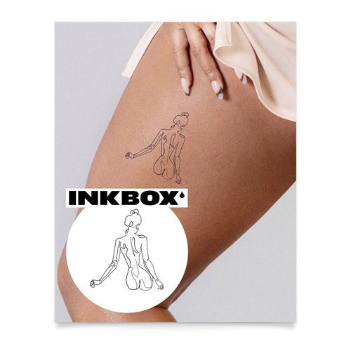 Inkbox Temporary Tattoos, Semi-Permanent Tattoo, One Premium Easy Long Lasting, Water-Resistant Temp Tattoo with For Now Ink - Lasts 1-2 Weeks, Self Assured, 4 x 4 in