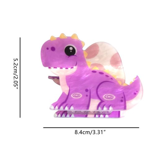 Funny Cartoon Ceratosaurus Dinosaur Hair Clip,Acrylic Hair Clip,Small Claw Clip for Women,Purple