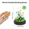 qOvOp Flower Bouquets Building Toys - 490 PCS Little Daisy Micro Building Blocks Kit with Dust Cover, Preserved Flower Home Decor Christmas New Year Birthday Great Gift for Mom/Lover/Women