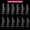 504Pcs No C Curve 3XL Extra Long Square Nail Tips for Acrylic Nails Professional, SWETIDY Clear Straight Flattened Half Cover False Nails Tips with Case for Nail Salons and Home DIY, 12 Sizes