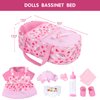 ZQDOLL 12" Baby Dolls with Carrier Bassinet Playset,Rainbow Theme Reborn Baby Doll Clothes and Accessories Include Pacifier Bottle Towel Diaper Toy Gift for Toddlers Kids 3 and Up