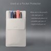 Pocket Protector, Leather Pen Pouch Holder Organizer, for Shirts Lab Coats, Hold 5 Pens, Designed to Keep Pens Inside When Bend Down. No Breaking of Pen Clip. Thick PU Leather, White, 2 Per Pack.