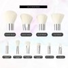 Makeup Brushes Crystal Handle Set, Tenmon 10 PCS Crystal Transparent Handle Kabuki Powder Foundation Brush Concealer Eye Shadow Eyeliner Eyebrow Brush (White)