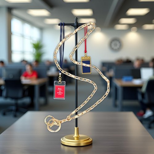 1Pc Gold Exquisite Chain Necklace Lanyards for Women Lanyards for Badge Holder Ornaments Convenient for ID Badges Stylish Key Lanyard to Carry Easy to Use,Identification Badges and Supplies