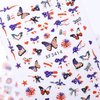 8Sheets 4th of July Nail Art Stickers Decals Red Blue White American Flag 3D Self-Adhesive Nail Decals Flame Butterfly Heart Designs Independence Day Nail Decorations DIY Nail Supplies for Women Kids