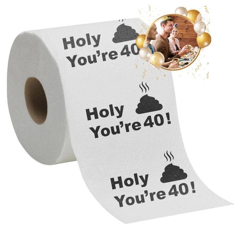 40th Birthday Decorations Toilet Paper for Men & Women - Funny Design Novelty Great Hilarious Gag Gift – Eco-Friendly, Ultra Soft & Comfortable – Perfect for Birthday Christmas & Party Supplies