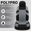 VarCozy Car Seat Covers Full Set, Front & Split Rear Bench for Car, Universal Cloth SUV, Sedan, Van, Automotive Interior Covers, Airbag Compatible, Black&Grey (VC-01-B1)