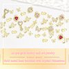 RODAKY 40PCS Butterfly Nail Charms Gold 3D Alloy Butterfly Nail Art Charms Dangle Heart Charms for Nail Multi Style Nail Gems Rhinestone Luxury Nail Decoration for Manicure Design