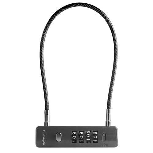 UP Security Cable Lock with Combination Lock, Storage Containers and Outdoor Gear, Helmet Scooter Bike Locks, Heavy Duty Anti Theft, Combo Gate Locks for Fence Locker (Gray, 12-inch (30cm) Cable)