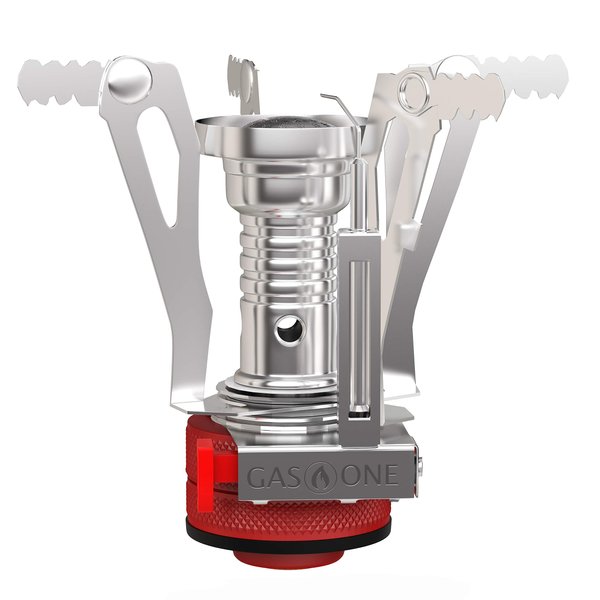 Gas One Backpacking Camping Stove - Pocket Rocket Stove with Piezo Ignition and Case for Isobutane fuel