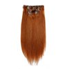 golden hair human hair extensions clip on for fine hair full head 7 pieces straight hair Clip Ins straight Hair Extensions clip ins (100g 20", 30#)