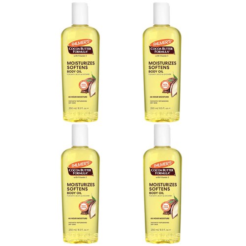 Palmer's Cocoa Butter Formula with Vitamin E, Moisturizing & Softening Body Oil, For Bath, Body & Shower, 8.5 fl oz (Pack of 4)