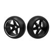 Walmine 4pcs RC 5 Spoke Wheel Drift Tyre Black Wheel Rims Replacement for WL 1/28 K969 K989 P929 RC Car