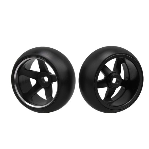 Walmine 4pcs RC 5 Spoke Wheel Drift Tyre Black Wheel Rims Replacement for WL 1/28 K969 K989 P929 RC Car
