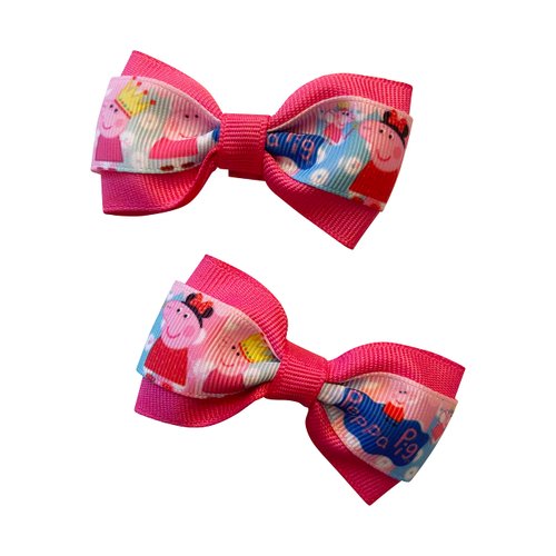 Little Girl Pig Girls Hair Bow Set, Little Girl Bows, Pigtail Hair Bows, Toddler Hair Bows,