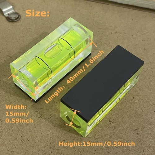 3Pcs Small Square Magnetic Spirit Levels Set Precision Bubble Level Mini Horizontal Bubble Measuring Tool (15x15x40mm, Magnetic)