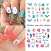 Ocean Nail Art Stickers Decals Summer Sea Nail Art Supplies Water Transfer Shell Crab Starfish Turtle Whale Seaweed Design Cute Cartoon Nail Accessories DIY for Women Girls 12 Sheets