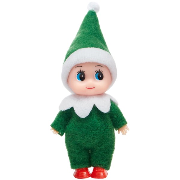 JOYIN Christmas Elf Plush Doll, Green Tiny Soft Plush Christmas Elf Doll Accessories for Christmas Holiday Decorations, Christmas Dress-Up Party.