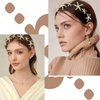 Ainvhh Mermaid Starfish Headband Rhinestone Bridal Hair Accessories Star Headpiece with Hair Clip Beach Wedding Hair Accessories for Brides and Bridesmaids (Gold)