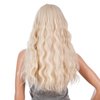 SWACC 26-Inch Women Long Wave Curly Synthetic Hair Full Wig with Wig Cap (Platinum Blonde)