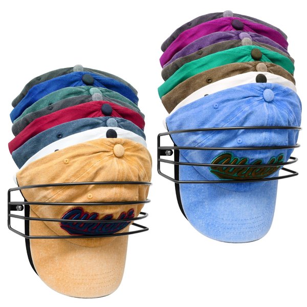 Fikoksol Hat Rack for Wall and Door, [2-Pack] Metal Hat Organizers for Baseball Caps Storage Hold Up to 30 Caps Hangers Strong Ball Cap Holder Black