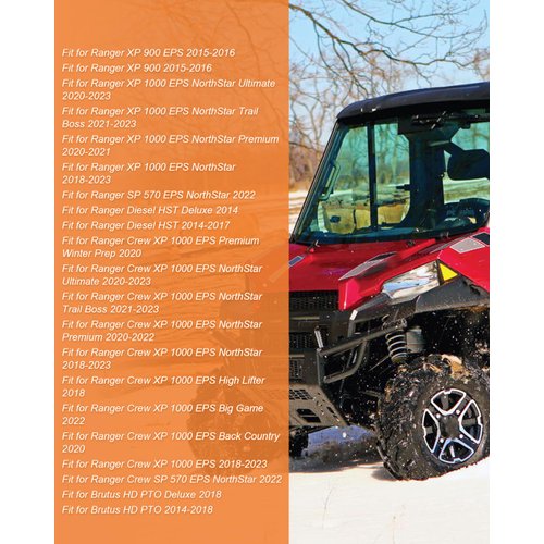 Windshield Washer Fluid Pump Fit for Polaris Models, Fit for Ranger XP 900 EPS/Diesel HST Deluxe/Crew XP 1000 EPS/Crew SP 570 EPS NorthStar 2014-2023, 12 V, Wiper Fluid Washer Pump, 2205140