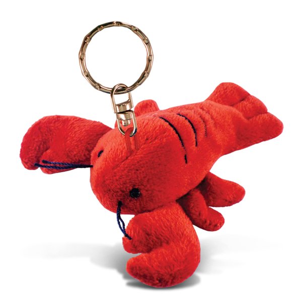 Puzzled Lobster Plush Keychain Stuffed Animal Toy - Soft Fur Ocean Life Animal Red Lobster Charm Keyring, Decorative Plush Toy Accessory Fun Buddy - 4 Inches