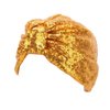 DECOU Sparkly Sequin Twist Pleated Hair Wrap Stretch Turban S232 (Gold)