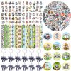 98 PCS Raccoon Party Favors, Raccoon Temporary Tattoos Slap Bracelets Keychains Stickers Badges for Woodland Raccoon Birthday Party Decorations Supplies Gifts for Kids Boys Girls Classroom Rewards