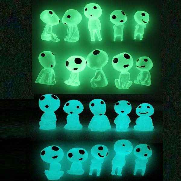 Qingo Fairy Garden Accessories Tree Elves Easter Egg Fillers Glow in Dark Basket Stuffers Garden Alien Decor Miniature for Micro Landscape Outdoor Status Patio Lawn Yard Kit