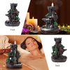 SPACEKEEPER Incense Burner, Backflow Incense Holder 2 sides Waterfall Incense Burnier with 120 Backflow Incense Cones, 30 Incense Sticks, Aromatcherapy Ornamen for home