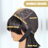 SAYIDON Bob Wigs With Bangs Human Hair Light Yaki Straight Bang Bob Wigs Glueless 2X1 HD Lace Scalp Short Bob Bang Wig Wear and Go Blunt Cut Bob Wigs For Women Natural Color 180 Density 10 inch