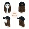 SEGO Hat with Hair Baseball Cap with Hair Extensions for Women Heat Resistant Synthetic 8'' Adjustable Long Curly Hairpiece Replacement Wigs in Hat for Girls