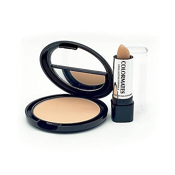 COLORMATES Pressed Powder with Concealer Rose Beige