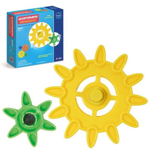 Magformers Magnets in Motion Accessory (20-pieces) Set Magnetic Building Blocks, Educational Magnetic Tiles Kit , Magnetic Construction STEM gear Toy Set