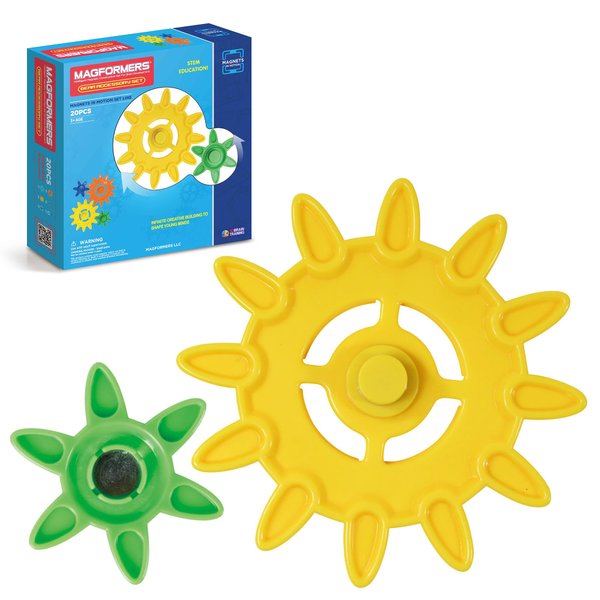 Magformers Magnets in Motion Accessory (20-pieces) Set Magnetic Building Blocks, Educational Magnetic Tiles Kit , Magnetic Construction STEM gear Toy Set