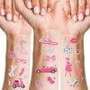 Crazy Night Pink Girl Temporary Tattoos-75 Styles, Pink Princess Baby Shower Birthday Party Decorations, Let's Go Party Supplies