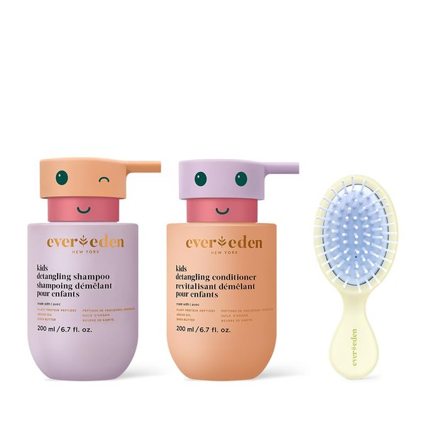 Evereden Happy Hair Duo Kids Shampoo and Conditioner Set - Clean, Vegan, & Tear-Free Shampoo and Conditioner for Kids - Detangles, Strengthens, & Smooths - Hair Detangler for Kids with Any Hair Type